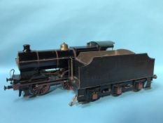 A live model steam engine and tender, 3.5", Derby 4F, no boiler certificate