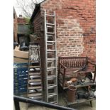 Two pairs of aluminium ladders