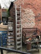 Two pairs of aluminium ladders