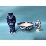 A collection of Chinese porcelain; bowl and two vases