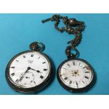 Two silver pocket watches