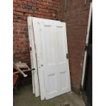 Eight Edwardian pine doors