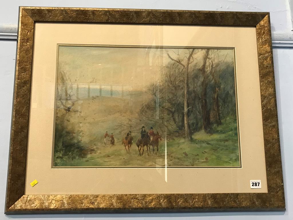 David Thomas Robertson (1879-1952), watercolour, signed, 'The Hunt', 35 x 52cm