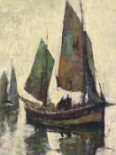 Alf O'Brien, oil, signed, 'Sailing vessels on the water', 49 x 39cm