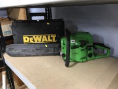 A chainsaw and a De Walt drill
