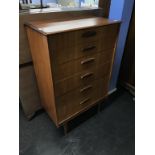 A teak G Plan Fresco chest of six drawers, 76cm wide