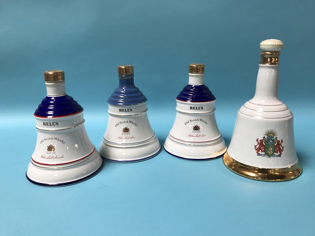 Four Wade Bells whisky bottles