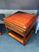 A pair of Oriental side tables, with single drawer, 56cm wide