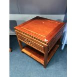 A pair of Oriental side tables, with single drawer, 56cm wide