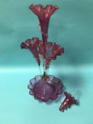 A cranberry epergne