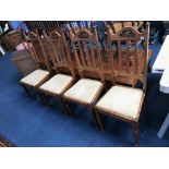A set of four Edwardian chairs