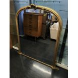 A gilt overmantel mirror, 115 x 140cm