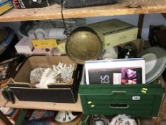 A shelf of assorted, to include a cuckoo clock