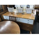 A G Plan light oak sideboard, with twelve drawers