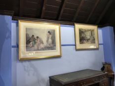 Two signed Limited Edition Sir William Russell Flint prints, 55 x 73cm and 47 x 63cm