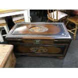 An Oriental carved chest