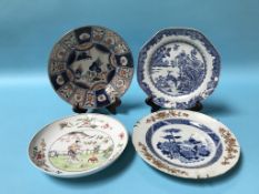 Four various Chinese plates