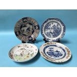 Four various Chinese plates