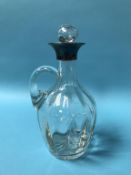 Advertising - A silver mounted clear glass decanter etched 'Whisky'