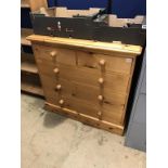 A pine chest of drawers, 101cm wide