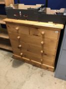 A pine chest of drawers, 101cm wide