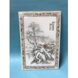 A Chinese ceramic wall plaque, 38 x 25cm