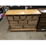 A pigeon hole chest, with ten drawers of tools, 103cm wide, 78cm long, 38cm deep