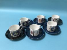 A set of six Rorstrand of Sweden 'Eden' coffee cans and saucers