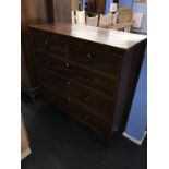 A 19th century mahogany straight front chest of drawers, with two short and three long graduating