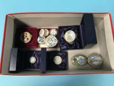 A collection of Crummles and Staffordshire enamels (10)