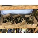 Three boxes of brass