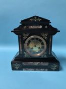 A Victorian slate mantel clock