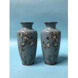 A pair of Japanese cloisonne vases, 15cm height