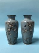 A pair of Japanese cloisonne vases, 15cm height