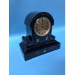 A Victorian slate eight day mantel clock