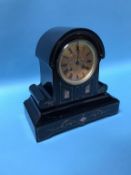 A Victorian slate eight day mantel clock