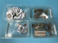 A collection of coins, to include half crowns and shillings etc.
