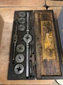 A boxed Whitworth tap and die