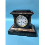 A Victorian slate mantel clock