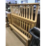 An oak bed frame