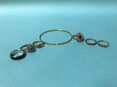 A quantity of costume jewellery, to include a 9ct gold ring