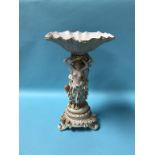 A Continental porcelain table centre piece, 46cm height