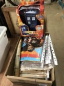 Various comics and Dr Who toys etc.