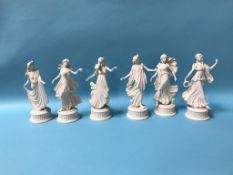 A set of six Wedgwood 'The Dancing Hours' collection figures, with certificates