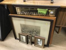 Various prints and an advertising mirror