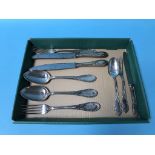 A quantity of cutlery, stamped ARG '800', 11oz