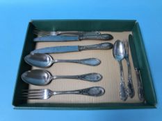 A quantity of cutlery, stamped ARG '800', 11oz