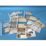 Collection of antique postcards and postage