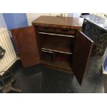 A walnut record storage cabinet, 76cm wide