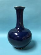 A Chinese blue vase, 36cm high